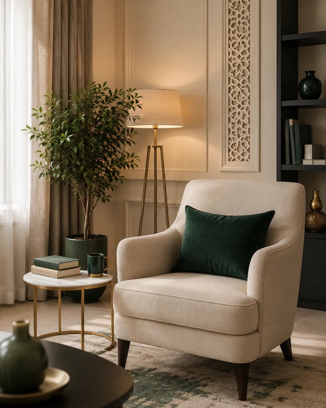 Calm therapy room for counseling sessions